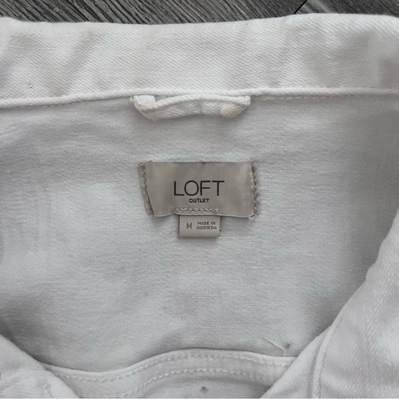LOFT White Denim Button Up Jacket - Picture 2 of 5